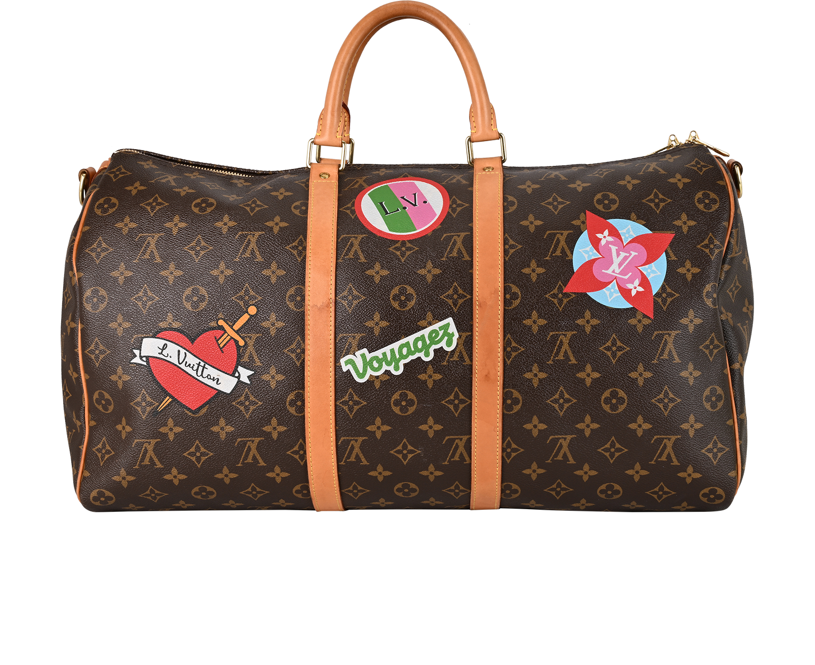 Keepall 50 Voyagez Stickers, &pound;1,500, Handbags, Brown, Canvas, Back view